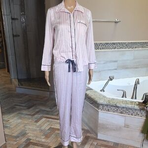 Victoria's Secret Pink and Navy Striped Pajama Set